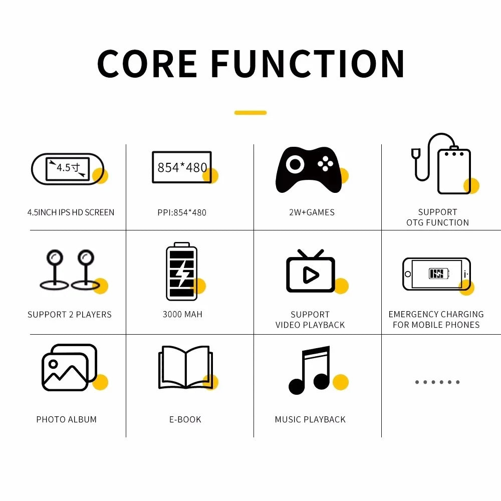 SF3000 Console de jeu vidéo Portable rétro système Linux 4.5 pouces 854*480 écran IPS 3000mAh lecteur vidéo de poche Portable jeux